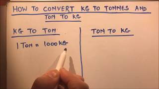 HOW TO CONVERT KG TO TONNES AND TONNES TO KG [upl. by Jecho]