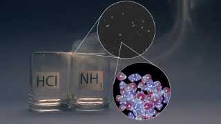 HClNH3NH4Cl  Ammonium chloride smoke under 100000000x microscope [upl. by Readus]