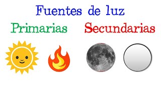 🌞Fuentes de luz Primarias y Secundarias🌚  EJEMPLOS  Fácil y Rápido  FÍSICA [upl. by Zoa]