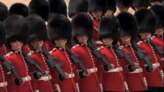 5 Trooping the Colour  Guards March Past in Slow and Quick Time [upl. by Sadiras189]