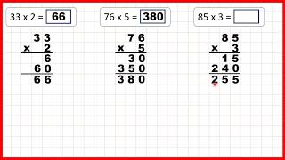 2DIGIT BY 1DIGIT MULTIPLICATION [upl. by Ysirhc]