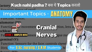 Cranial Nerves Important topic of Anatomy and Physiology  BSc Nursing  Nursing Zone [upl. by Annayi274]