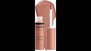 NYX PROFESSIONAL MAKEUP ButterGlossNonSticky LipGlossMadeleineMidTone Nude nyxprofessionalmakeup [upl. by Skiest]