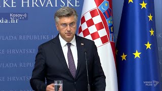 Plenković Posebno cenim što je poseta Hrvatskoj prva zvanična poseta premijera Mickoskog [upl. by Ardnoyek]