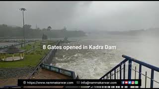 8 Gates opened in Kadra Dam • Video Visuals  Namma Karwar [upl. by Jobina]