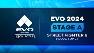 Evo 2024 Day 2 Stage A  Street Fighter 6  Pools Top 24 [upl. by Esinehs]