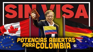 Los 7 países POTENCIAS que NO EXIGEN VISA a COLOMBIA [upl. by Odnanreh497]