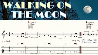 WALKING ON THE MOON  THE POLICE  Complete version  Guitar Tutorial  TAB amp Sheet Music [upl. by Beare]