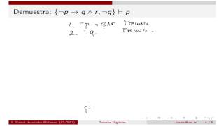 Ejercicio de deducción natural en Lóg Proposicional Examen feb 2013 [upl. by Assenar]