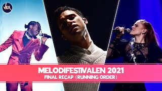 Melodifestivalen 2021  Final Recap ᴴᴰ Running Order [upl. by Dayiz]