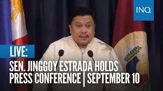 LIVE Sen Jinggoy Estrada holds press conference  September 10 [upl. by Gaulin]