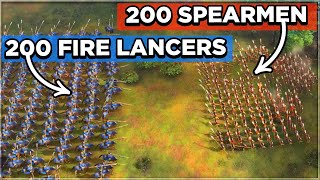 200 FIRE LANCERS vs 200 SPEARMEN  Age Of Empires 4 ⚔ [upl. by Georgianna295]