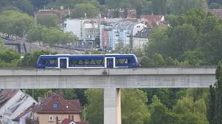 BodenseeOberschwabenBahn zu Gast in Stuttgart bei der Überfahrt des Viadukts in StuttgartMünster [upl. by Ingvar75]