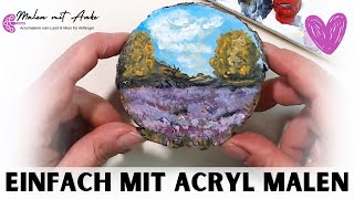 Verschneite Landschaft malen   AcrylmalereiTutorial für Anfänger 44 [upl. by Ikir]