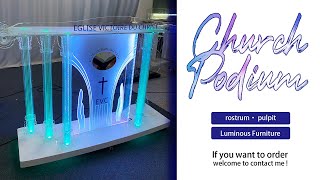 Free Shipping Digital Podium Lectern Acrylic Church Pulpit With Led Christian Pulpito [upl. by Martinelli549]