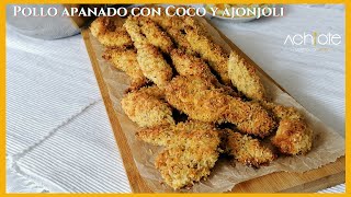 POLLO APANADO con COCO y AJONJOLÍ  SIN freír y SIN Harinas  TIRITAS Pollo crocantes y deliciosas [upl. by Celene489]