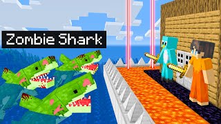 ZOMBIE SHARKS vs SAFEST SECURITY HOUSE in Minecraft [upl. by Reniar832]