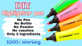 diy highlighter pen without glue bottle  How to make highlighter pen at homeDiy highlighters [upl. by Nelyahs]