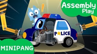 Lets assembly play with Miniforce  Police Car  Car Factory  MiniPang TV Assembly Play [upl. by Einnok958]