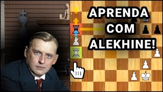 ALEKHINE vs CAPABLANCA O Segredo da torre atrás do peão passado  Clássicos do Xadrez [upl. by Alat261]