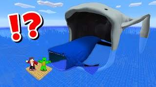 JJ and Mikey in The BLOOP MONSTER vs SEA EATER CHALLENGE in Minecraft  Maizen Minecraft [upl. by Arym916]