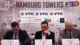 Pressekonferenz Hamburg Towers  BG Göttingen [upl. by Ahsaelat]