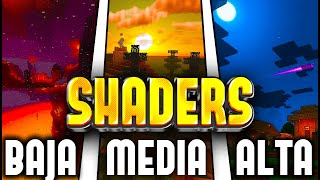 Los MEJORES SHADERS Para Minecraft Bedrock 121☢️PE Gama BAJA MEDIA y ALTA [upl. by Ellora812]