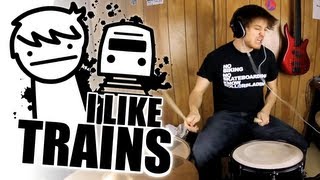 I LIKE TRAINS asdfmovie drum cover song thing  Rob Scallon [upl. by Ebner]