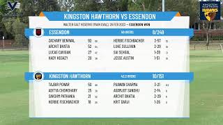 Victorian Prem Cricket  Kookaburra Male U17 Dowling Shield  RdGF  Kingston Hawthorn v Essendon [upl. by Ermeena128]