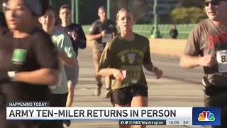 Army TenMiler Race Runs Through DC Area  NBC4 Washington [upl. by Mathews789]