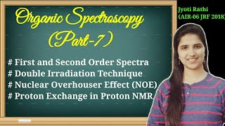 First and second order Spectra NMR NOE effect in NMRProton exchange Organic Spectroscopy Part7 [upl. by Albarran]