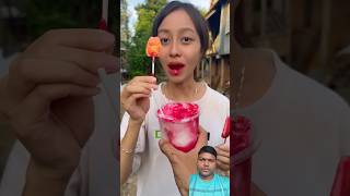 Strawberry ice cream eating show funny comedy satisfying fruit strawberry shorts [upl. by Furey]