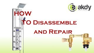 AKDY Shower Panel Disassemble and repair for Temperature Control Valve HowTo [upl. by Enirual]