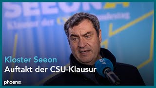 Seeon Auftakt zur Klausurtagung der CSULandesgruppe ua mit Markus Söder und Alexander Dobrindt [upl. by Choong]