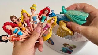 Satisfying ASMR  Mixing Disney Princess Colorful dress up  Sofia ArielCinderella Elsa Rapunzel [upl. by Mcnamara]