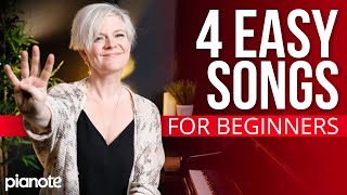 Easiest 4 Piano Songs For Beginners 🎹⚡️ Piano Lesson [upl. by Shadow]