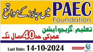 PAEC Foundation Career Opportunities 2024  Latest Govt Jobs 2024  Jobs Hub [upl. by Anidan]