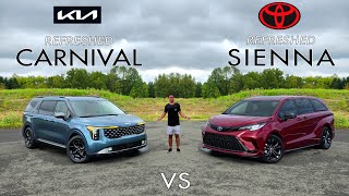 FAMILY KINGS  2025 Toyota Sienna Platinum vs 2025 Kia Carnival SXP Comparison [upl. by Unity939]