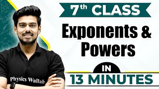 Exponents And Powers  Cheat Sheet Series For Class 7th [upl. by Ahsetel]