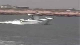 Latitude 27 Shallow Sport tri hull boat rough water test [upl. by Ayikal]