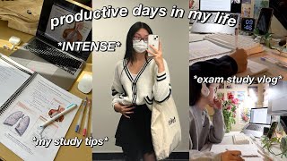 STUDY VLOG  VERY productive days in my life  college finals week study tips note taking etc [upl. by Ecnerret]