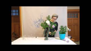 Sogetsu ikebana demonstration video Winter 2021 quotWhite Christmasquot arrangement [upl. by Anividul772]