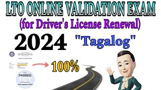 LTO ONLINE VALIDATION EXAM REVIEWER 2024 for Drivers License Renewal Tagalog [upl. by Elitnahc]