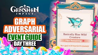 Graph Adversarial Event Day 3 Guide Basically Blue Wild Creature Locations  Genshin Impact 42 [upl. by Atinuahs]