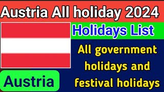 Austria public holidays in 2024 [upl. by Halullat]