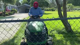 Dad’s first time using the John Deere D140 [upl. by Pesvoh]