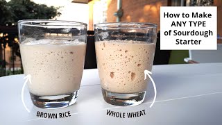 Make ANY TYPE of sourdough starter with one easy process brown rice amp whole wheat demonstration [upl. by Eiznikam]