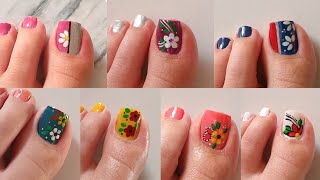 Toe Nail Art Compilation 🎨 Diseños de Uñas para pies ♥️ 8 Diseños de uñas 2024 [upl. by Urissa]