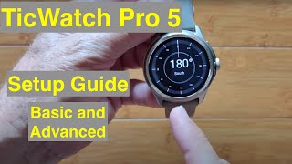 Mobvoi TicWatch Pro 5 WearOS 3 BT Call 5ATM GPS Dual Screens Flagship SmartwatchUnbox amp Setup Guide [upl. by Enywtna]