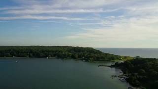 PORTAGE LAKE in Onekama Michiganaerial footage [upl. by Spitzer]